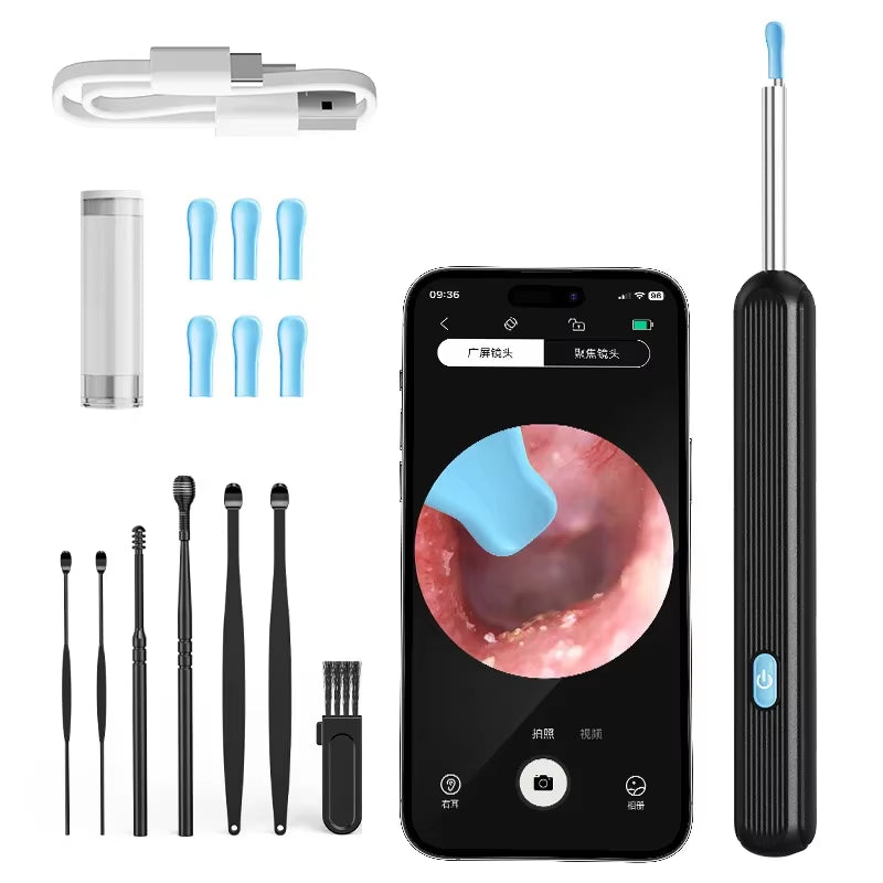 Visual Ear Wax Cleaner with Camera Safe Earwax Removal Endoscope with 5M Camera Luminous Otoscope Ear Cleaning Tools Ear Care