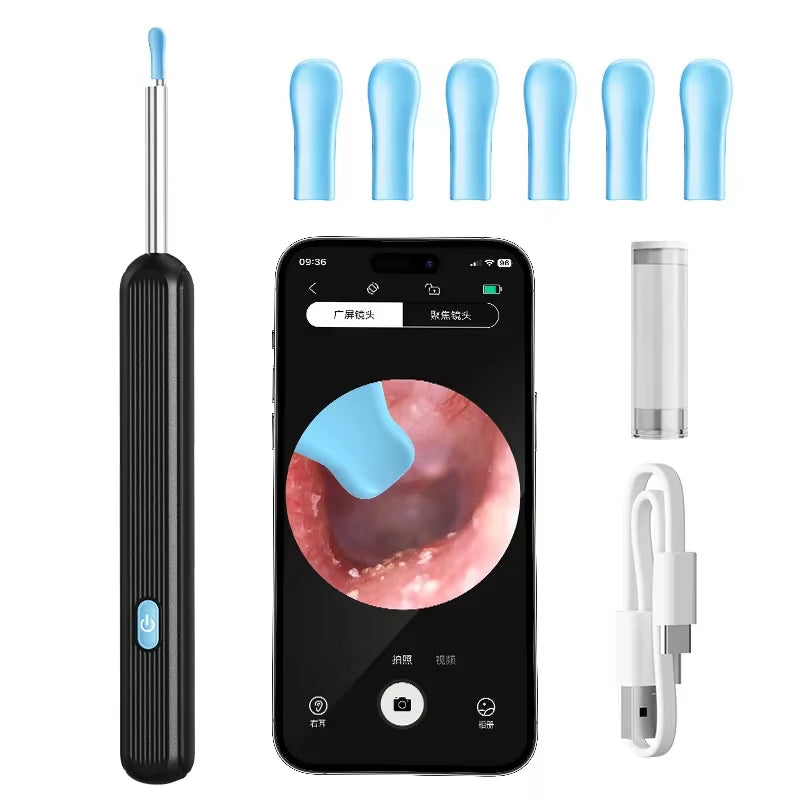 Visual Ear Wax Cleaner with Camera Safe Earwax Removal Endoscope with 5M Camera Luminous Otoscope Ear Cleaning Tools Ear Care